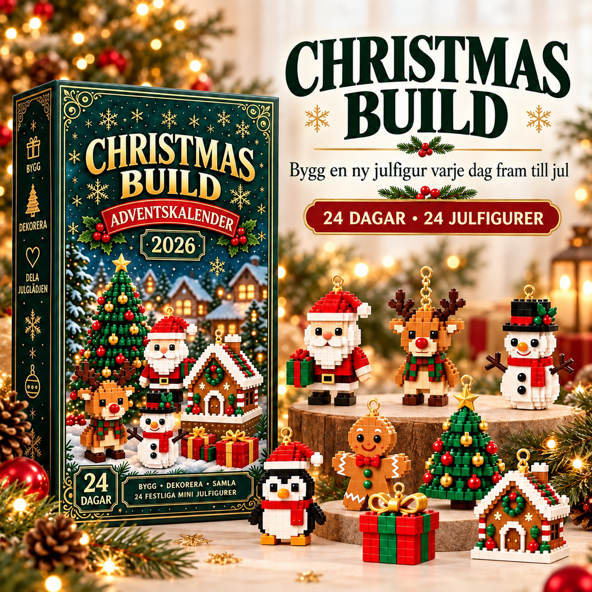 Christmas Build | Julkalender med Byggklossar | Bygg en ny julfigur varje dag
