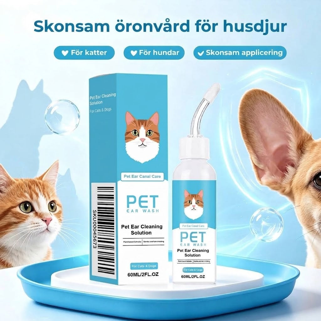 Öronrengöringsdroppar för hundar och katter 60 ml