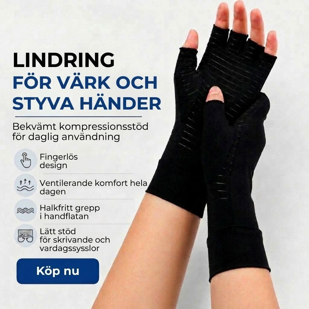 Koppar kompressionshandskar - 1 par