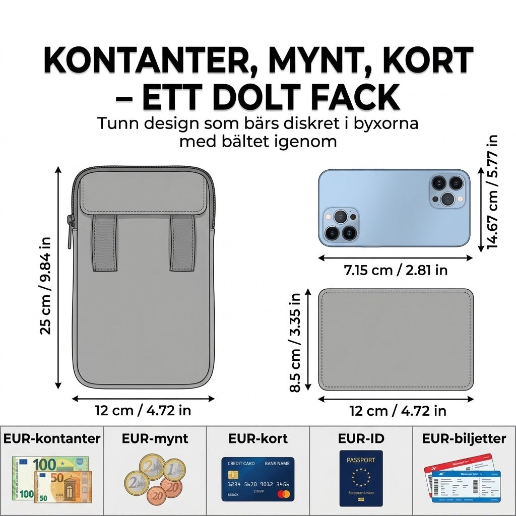 Dold stöldsäker midjeväska