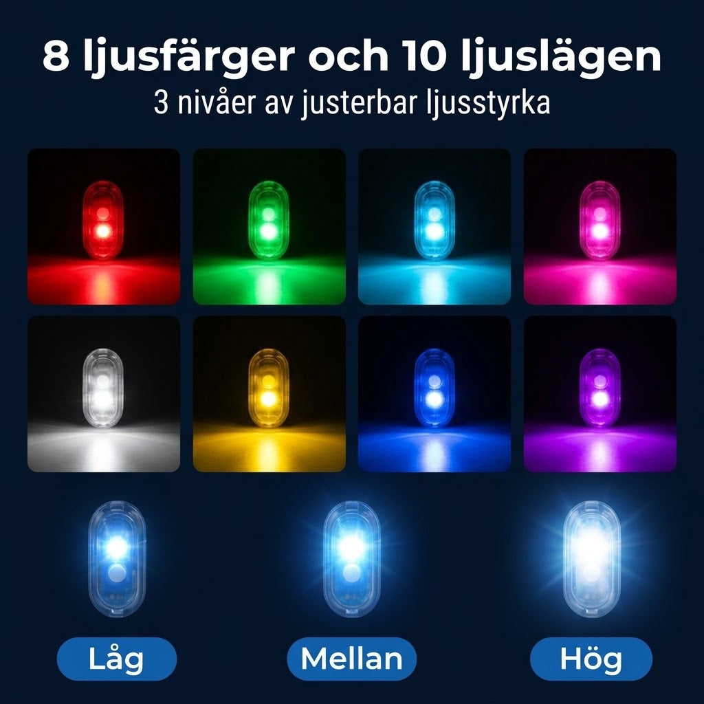 Trådlösa LED-stroboskopiska lampor – Inkl. fjärrkontroll – 2 st