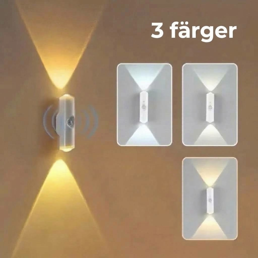 LED-vägglampa med rörelsesensor – Trådlös, dimbar och USB-uppladdningsbar