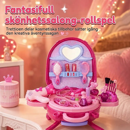 Sminkväska för barn (låtsasleksak): bärbart rollspelsset för flickor