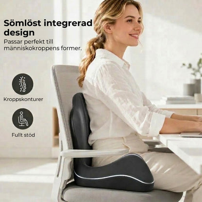 Ergonomisk sittdyna med ryggstöd i memory foam