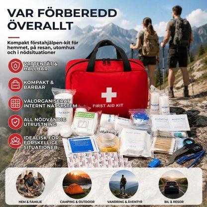 Essentiellt nödpaket för första hjälpen