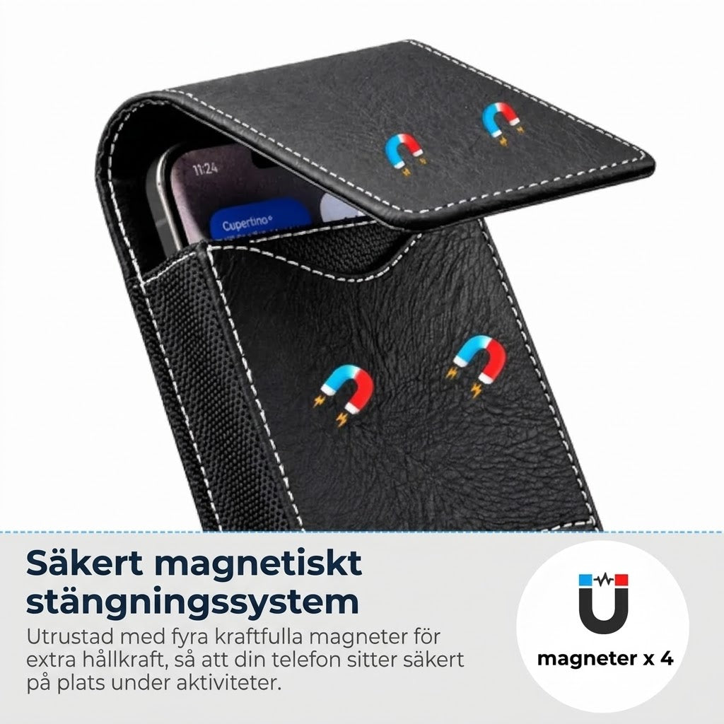 Midjeväska i läder för mobil