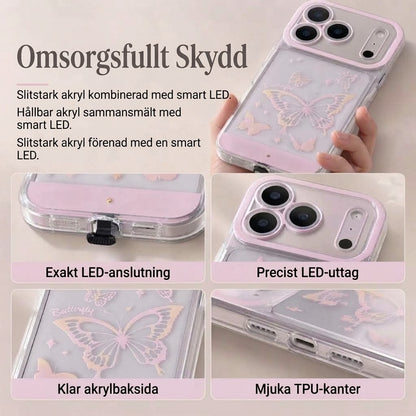 ⏰ Lysande LED-Mobilskal med Fjäril | Självlysande Skal