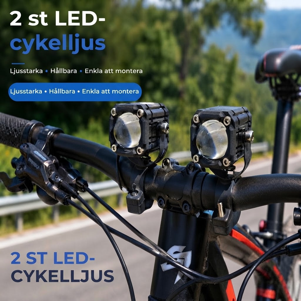 LED Cykellampa med Dubbel Ljusstråle
