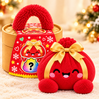 Christmas Plush Dumplings | Mjuka Squishy Gosedjur i Söt Steamer-box