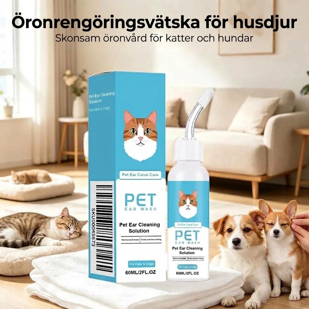 Öronrengöringsdroppar för hundar och katter 60 ml