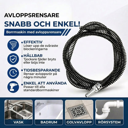 Rensspiral för borrmaskin