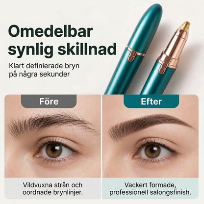 Elektrisk ögonbrynsepilator i pennformat – Inbyggd LED-lampa och USB-laddningsbar