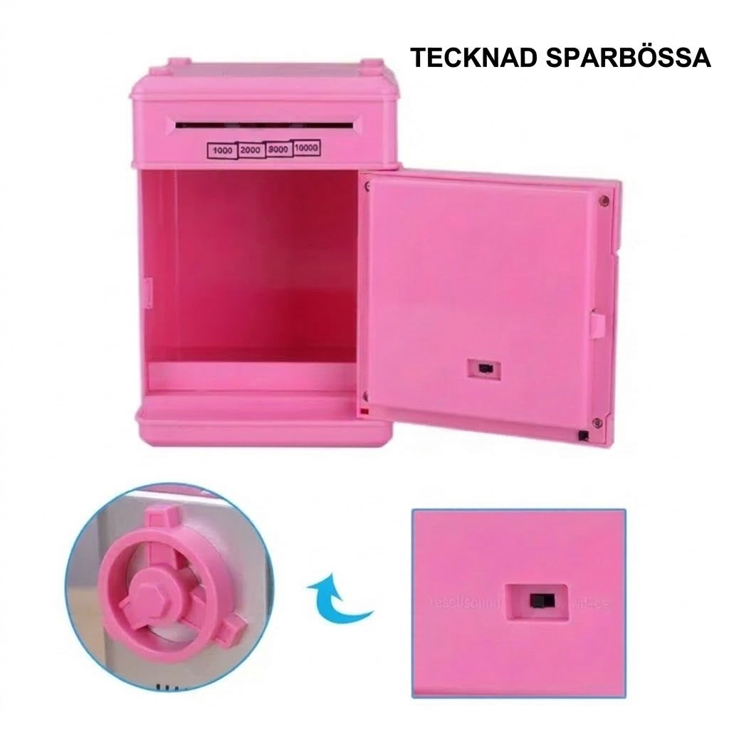 🔥 Mini ATM sparbössa – Insättning/uttag & elektronisk PIN-kod ✨