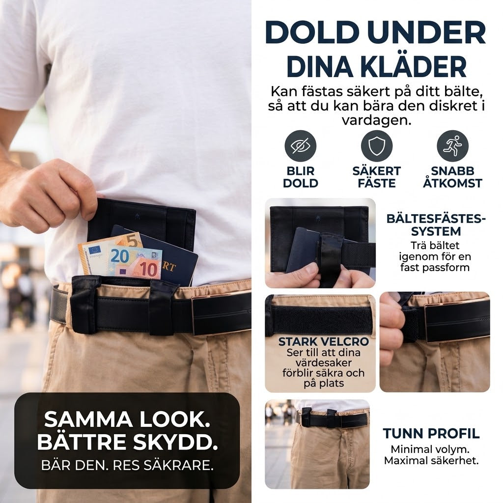 Dold stöldsäker midjeväska