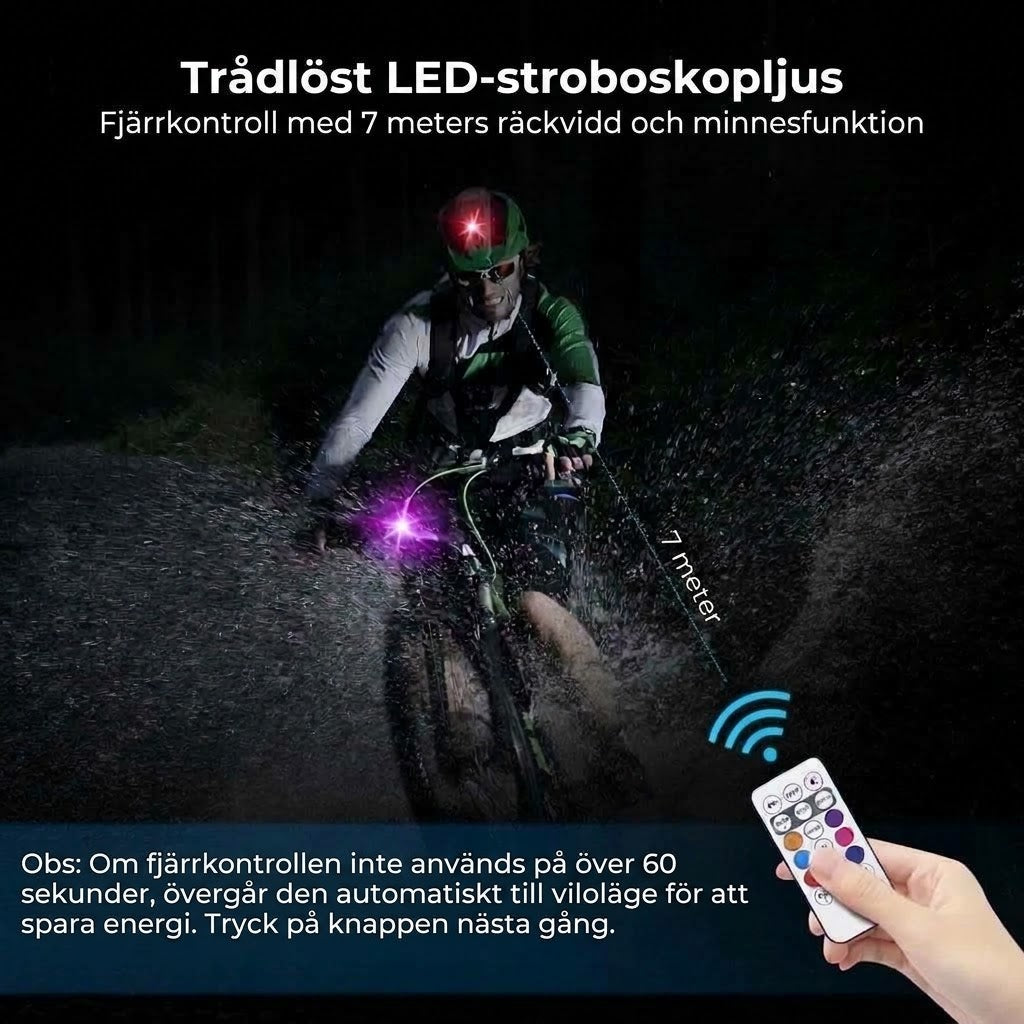 Trådlösa LED-stroboskopiska lampor – Inkl. fjärrkontroll – 2 st