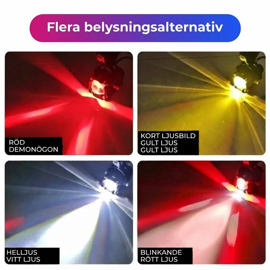 LED Cykellampa med Dubbel Ljusstråle