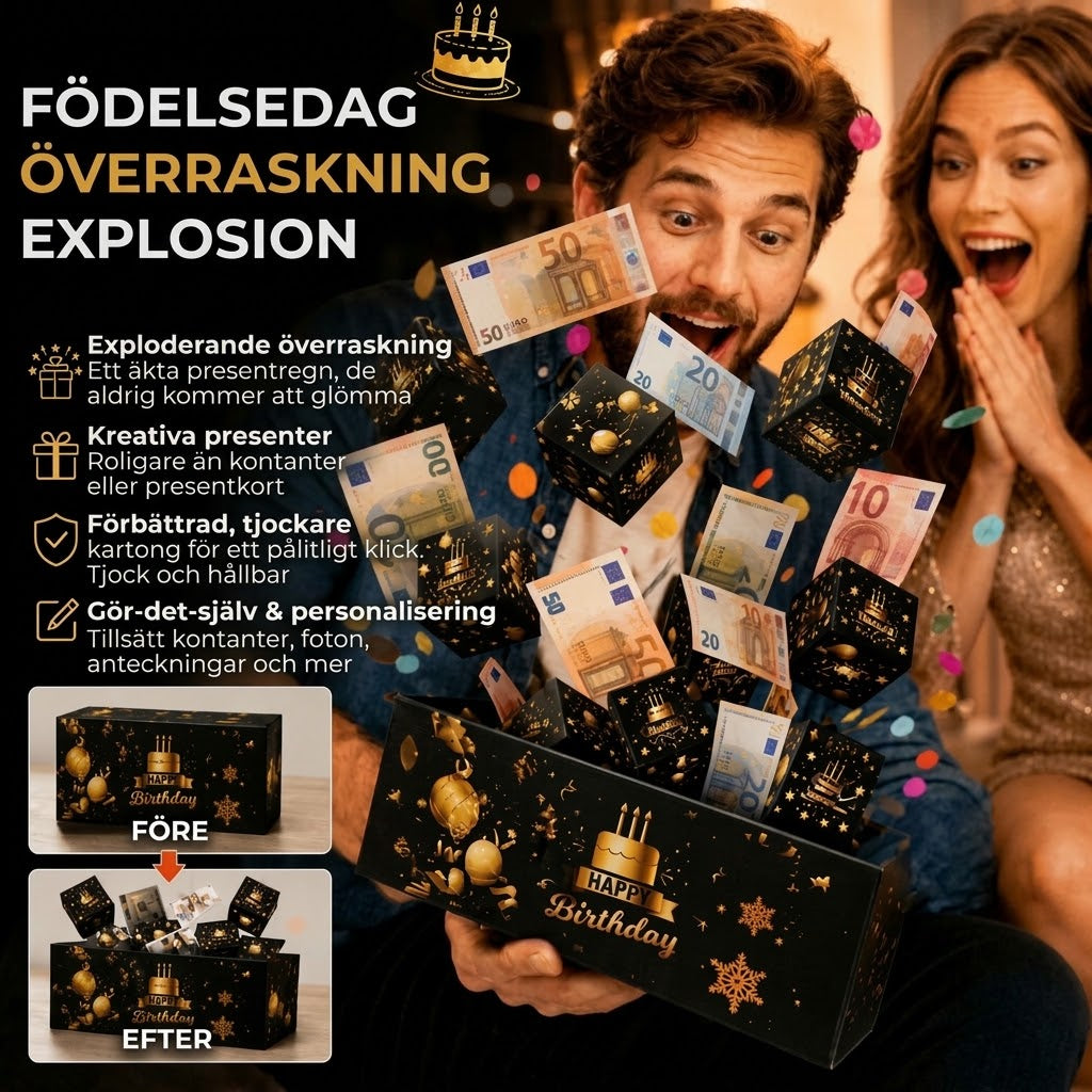 Exploderande Födelsedagsbox | Pop-up Överraskning