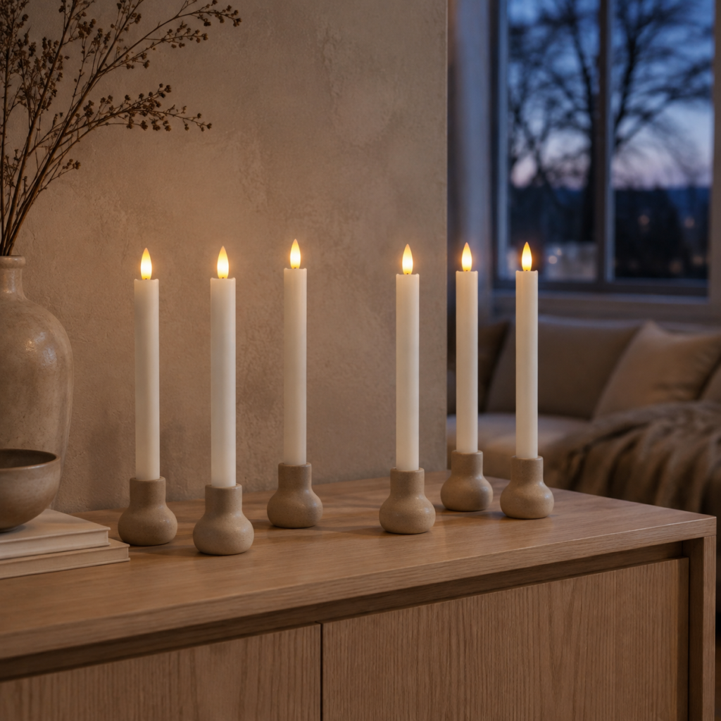 Uppladdningsbara LED-vaxljus | 6-pack