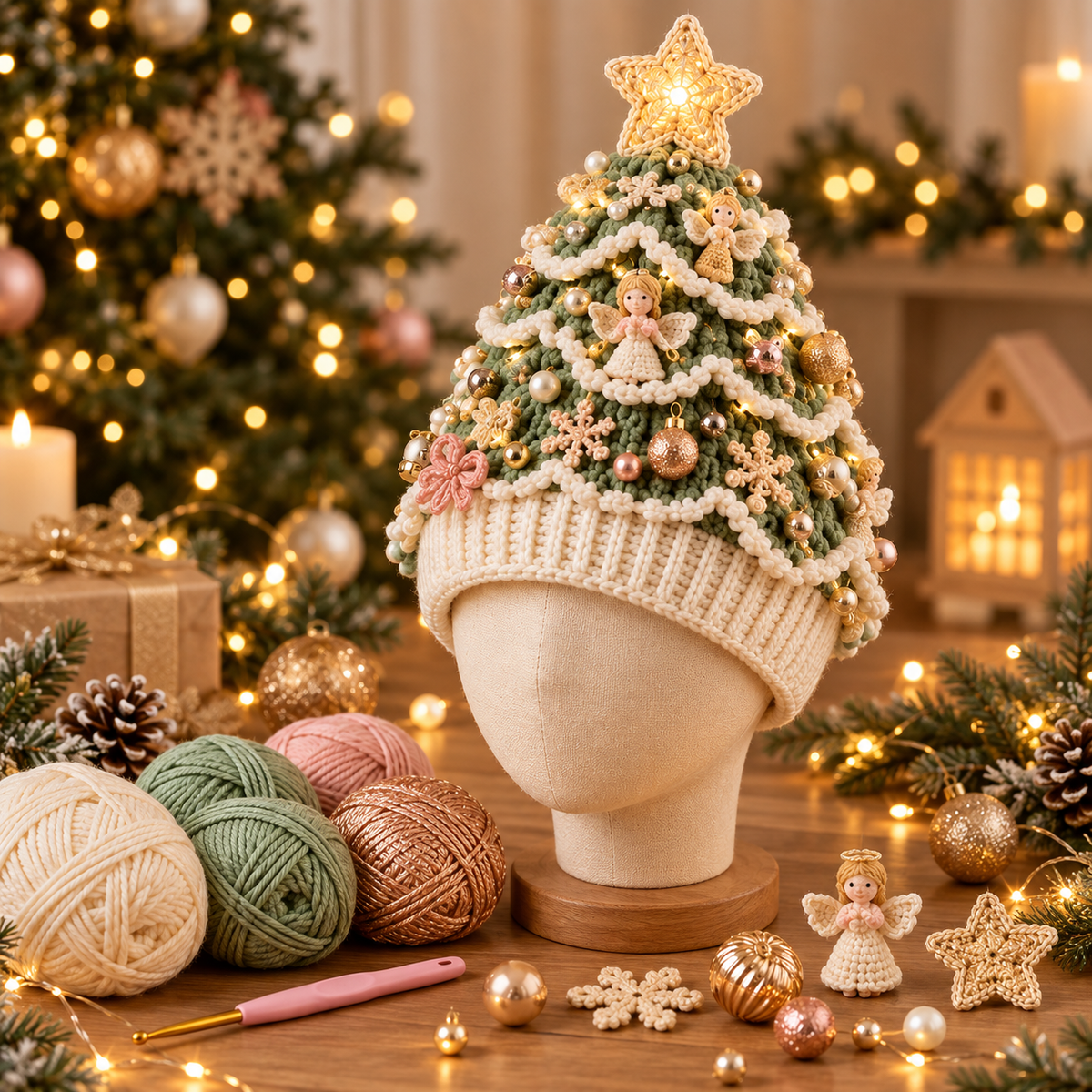 Julens Mysigaste DIY-kit | Virka Din Egen Julgransmössa | Virkset