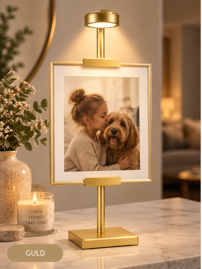 Ramställ med LED-belysning – För foton & tavlor