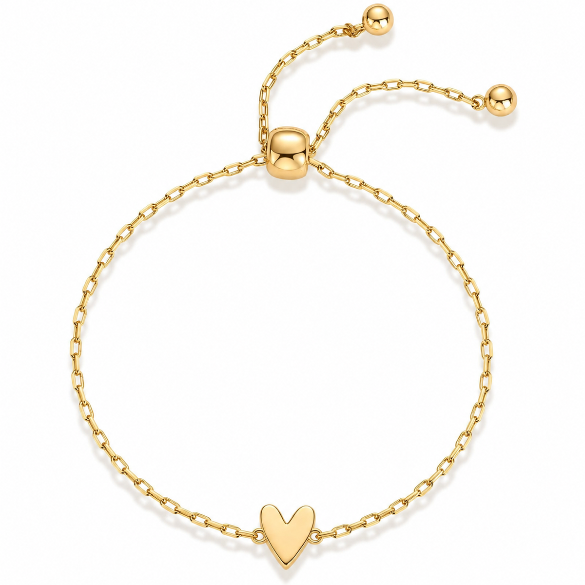 Love Bracelet Set – Matchande hjärtarmband i 14K guldplätering