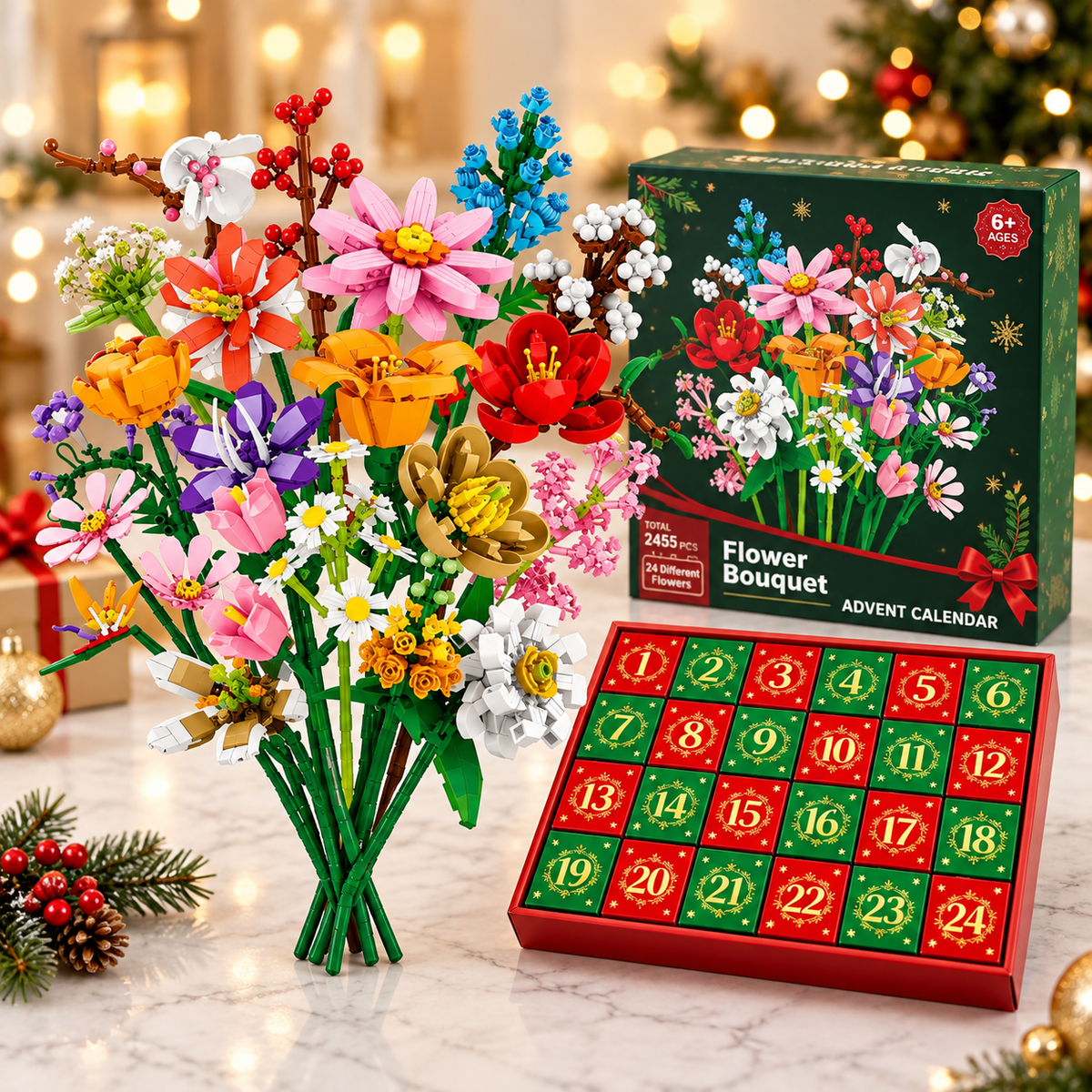 Bloom & Build Adventskalender – Bygg din egen magiska bukett till jul