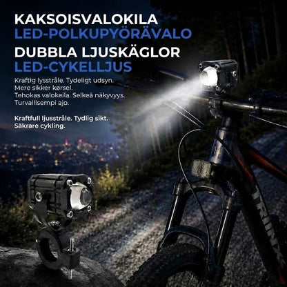 LED Cykellampa med Dubbel Ljusstråle