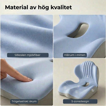 Ergonomisk sittdyna med ryggstöd i memory foam