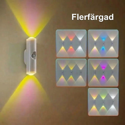 LED-vägglampa med rörelsesensor – Trådlös, dimbar och USB-uppladdningsbar