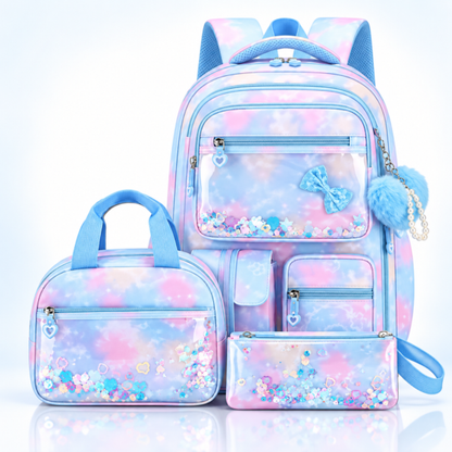 DreamPack | 3-delat Skolväskeset med Glittrande Detaljer