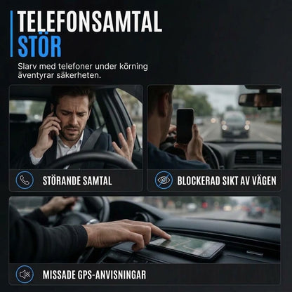 Bluetooth handsfree SP11 för solskydd, automatisk påslagning via vibration, stöd för A2DP och röstmeddelande om inkommande nummer