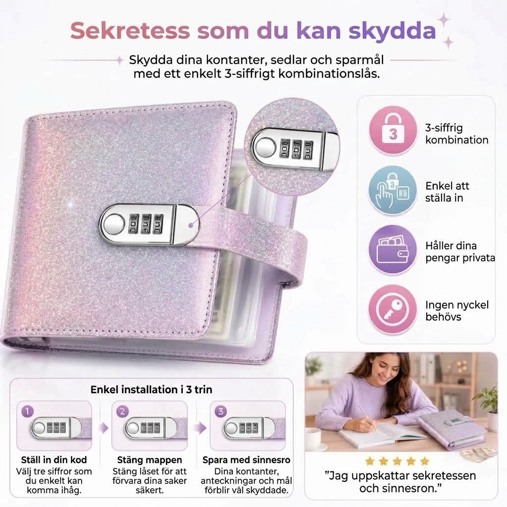 Budgetpärm med Kodlås | Sparpärm