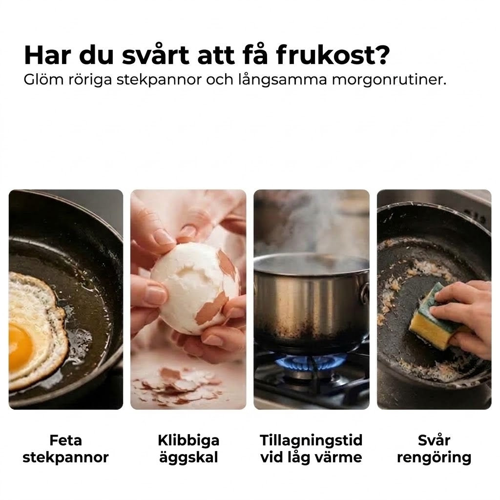 Äggkokare för Mikrovågsugn med Lock och Handtag