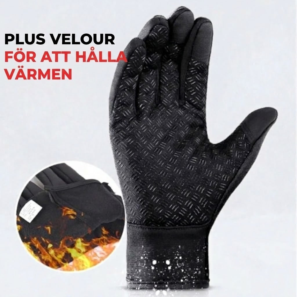 HeatGripX Vindtäta termiska halkfria handskar för kallt väder