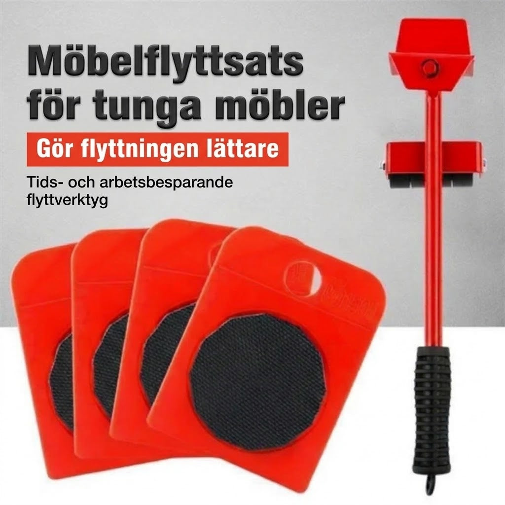 Uppsättning med lyft- och flyttverktyg för möbler