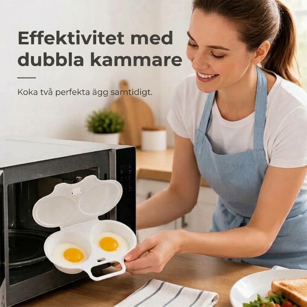 Äggkokare för Mikrovågsugn med Lock och Handtag