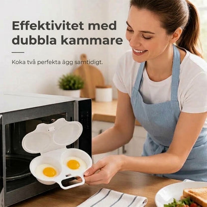 Äggkokare för Mikrovågsugn med Lock och Handtag