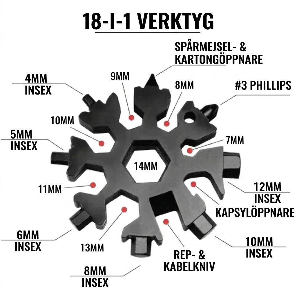 Snowflake™ 18-i-1 Multiverktøy