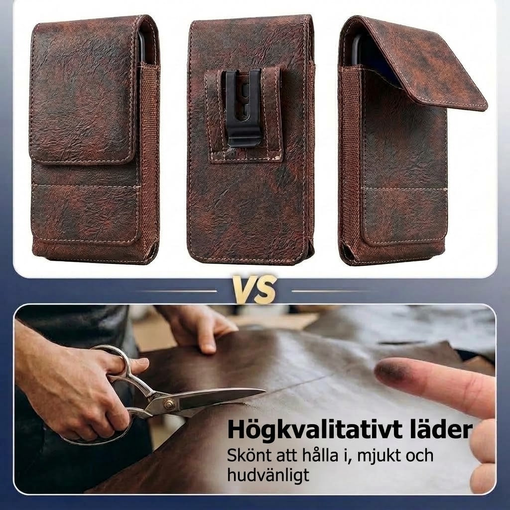 Midjeväska i läder för mobil