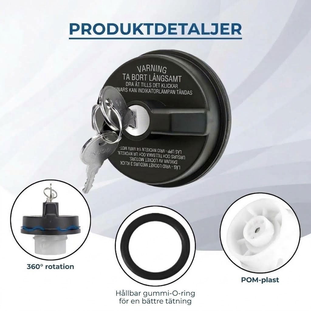 Låsbar stöldskyddad tanklock