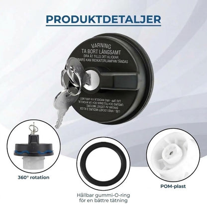 Låsbar stöldskyddad tanklock