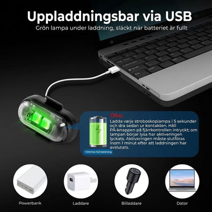 Trådlösa LED-stroboskopiska lampor – Inkl. fjärrkontroll – 2 st