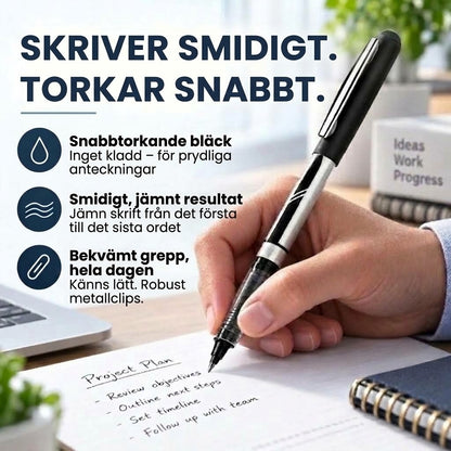 Kladdfritt och snabbtorkande bläckpenneset – 12-pack