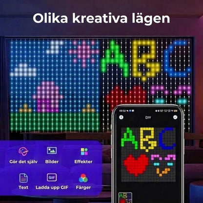 Smart LED-ljusgardin – Egen ljusdesign via app