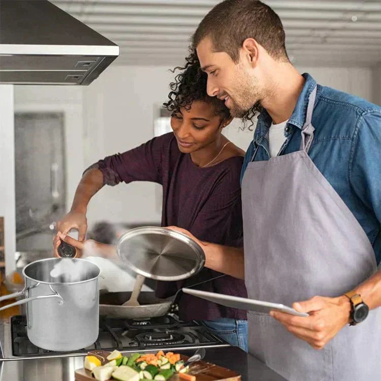 🥘 Multifunktionell Friteringsgryta i 304 Rostfritt Stål | Stänksäker & Oljesparande