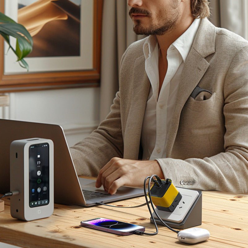 65W Type-C snabbladdare på 80 cm med USB- och Type-C-anslutning