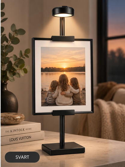 Ramställ med LED-belysning – För foton & tavlor