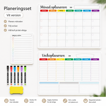 Magnetisk familjeplanerare – Månads-, vecko- & dagstavla